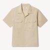 Draped Linen Deuce Coupe Camp Shirt